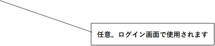 任意。ログイン画面で使用されます